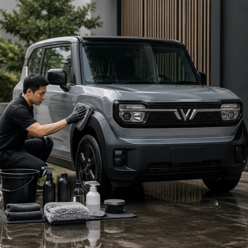 Kinh nghiệm chọn sản phẩm chăm sóc ngoại thất cho VinFast VF 3 Màu Xám