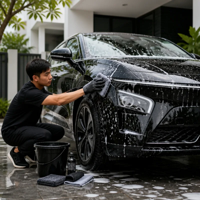 Kinh nghiệm vệ sinh đúng cách cho VinFast VF 7 màu đen tại nhà