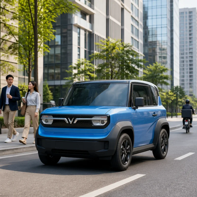 Phân tích chi tiết khả năng vận hành VinFast VF 3 Màu Xanh Dương trên quãng đường 210 km trong đô thị