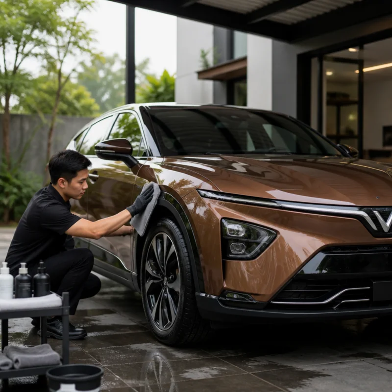 Hướng dẫn giữ màu nâu VinFast VF 7 bền đẹp theo thời gian