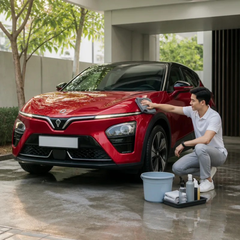 Lựa chọn VinFast VF 7 màu đỏ cho người ưu tiên dễ chăm sóc xe