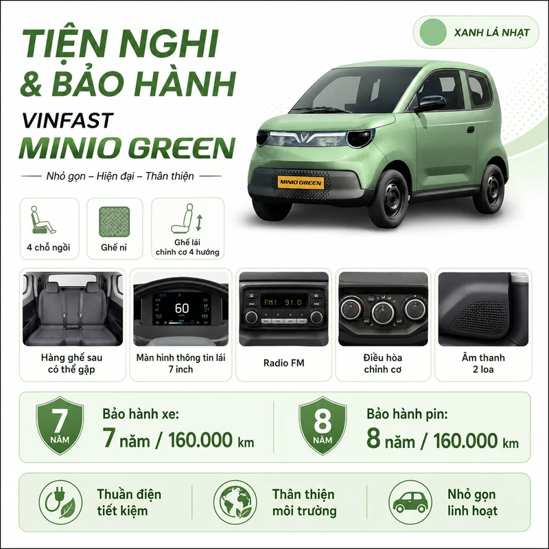 VinFast Minio Green Màu Xanh Rêu - So sánh màu xanh rêu với các màu khác và những lưu ý khi chọn